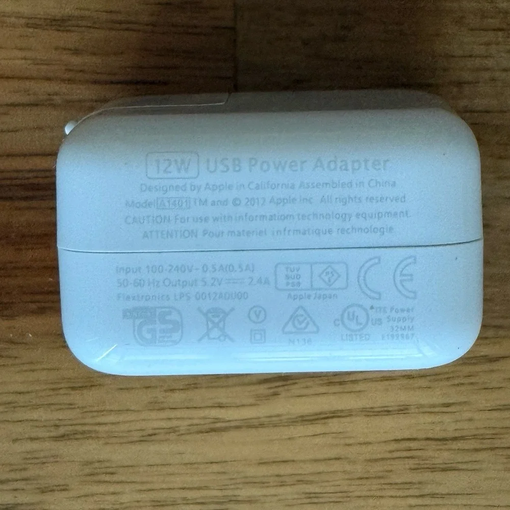 OEM Genuine Apple A1401 Power Adapter USB Charger 12W For iPhone iPad iPod